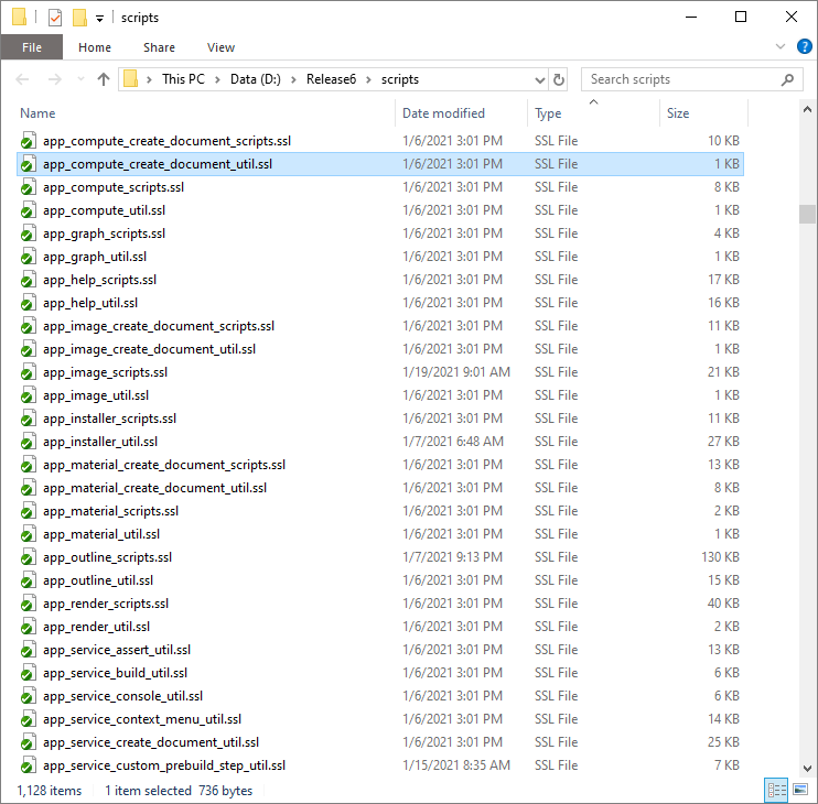 This is a picture of the application scripts folder.