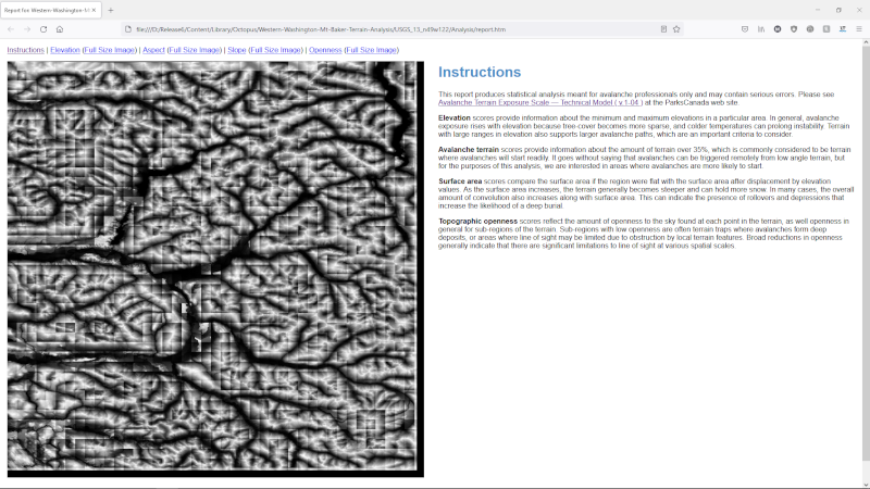 This is a picture of the release avalanche terrain analysis.
