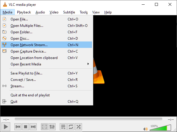 This is a picture of the VLC Open Network Media dialog.